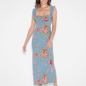 Target Floral Pink and Blue Maxi Dress